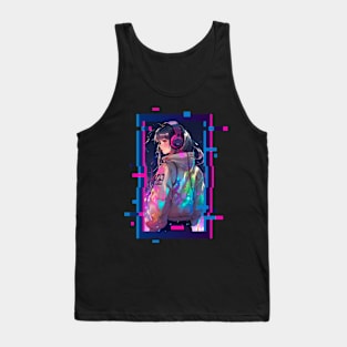 Cyber Futuristic Girl - Anime Shirt Tank Top